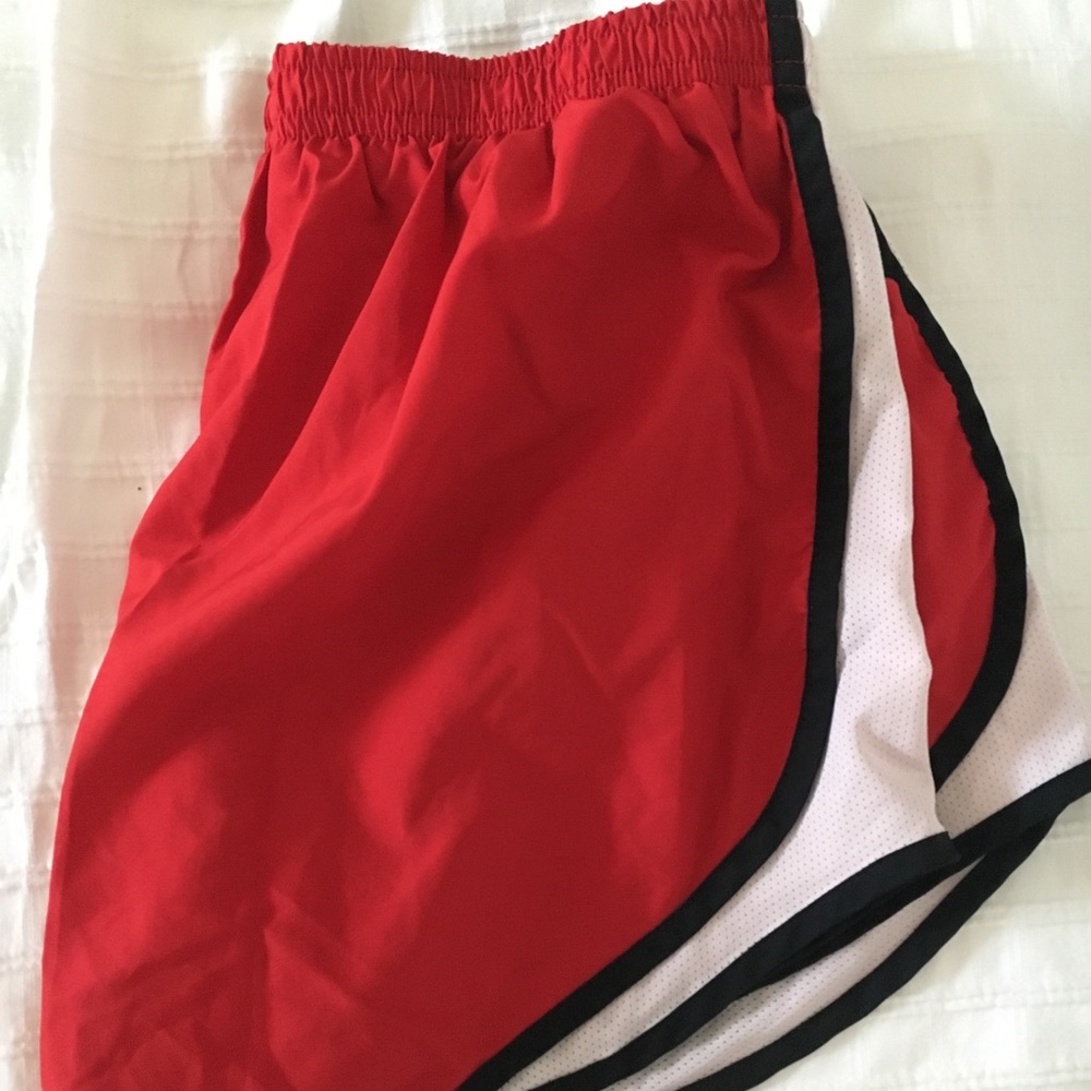 Red athletic shorts